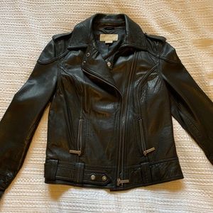 Michael Kors leather motorcycle jacket